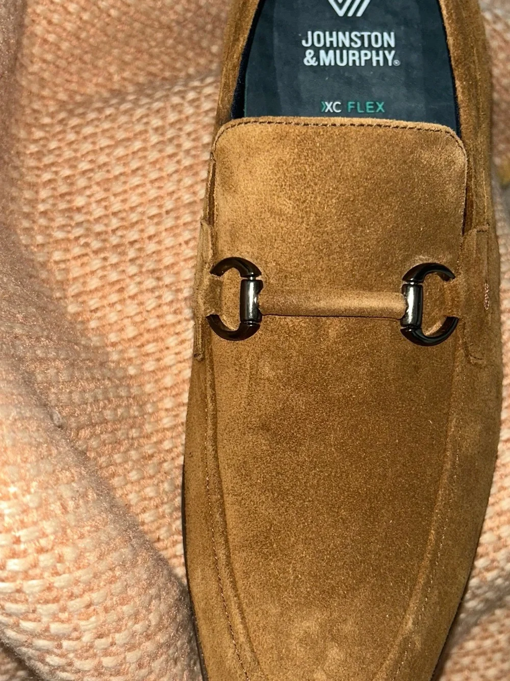 Johnston & Murphy Men's Landry Bit Round Toe Dress Shoes Sz 9.5 in Snuff Suede